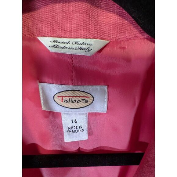 Talbots Salmon Pink Blazer Stretchy Fabric  Women's Size 14 - Picture 3 of 4